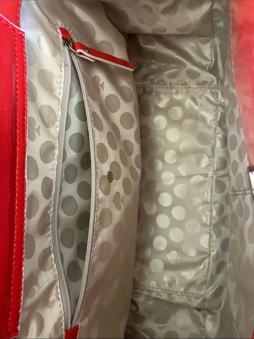 KATE SPADE New York Pretty Penny Bright Red Glossy Patent Leather Bag w/ Pouch